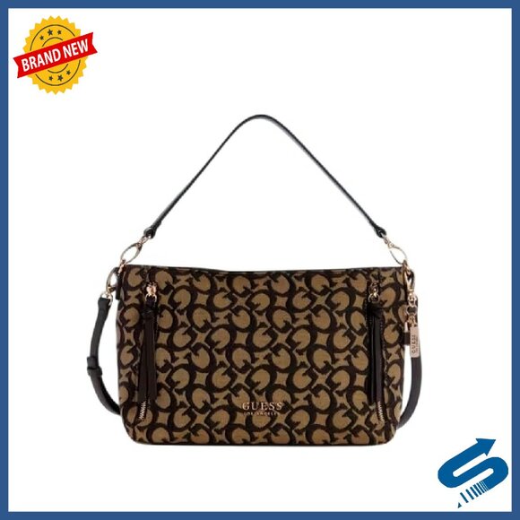 Faux Leather Crossbody Bag with Top Zip and Removable Strap